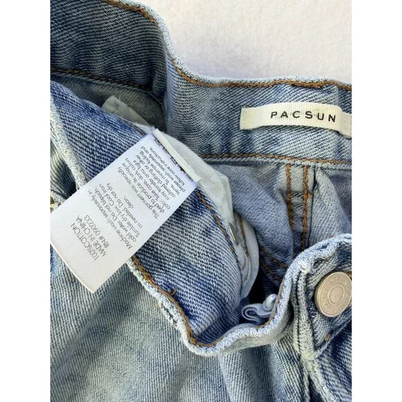 PacSun Womens Light Wash Low-Rise Straight Jeans With Button Fly Size 23 - Picture 14 of 16